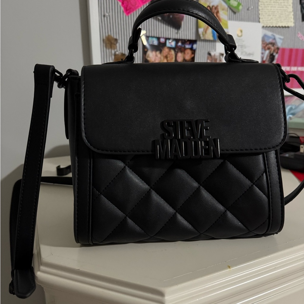Steve Madden Black Quilted Crossbody Bag